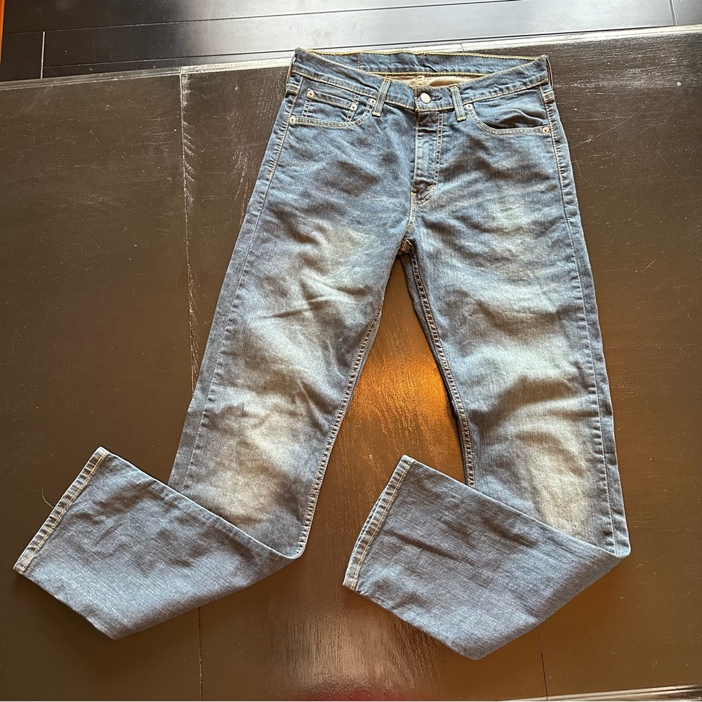 Levi’s 513 Slim Straight Trendy 31x32 Lighter Light Wash No Holes Jeans